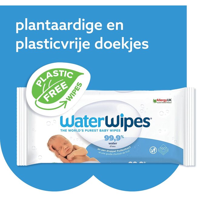 WaterWipes Billendoekjes - 99,9% water - 16 pack - Plastic vrij Babydoekjes