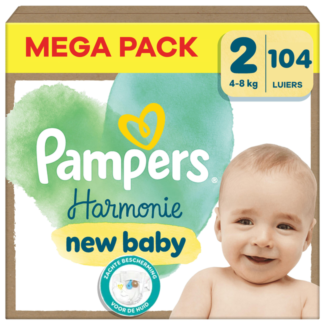 Pampers - Harmonie - Maat 2 - Mega Pack - 104 stuks - 4/8 KG