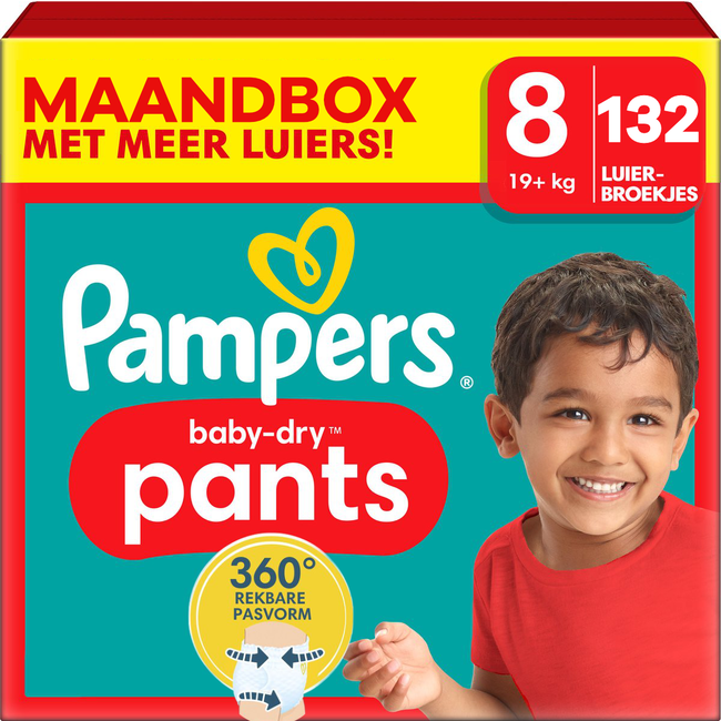 Pampers - Baby Dry Pants - Maat 8 - Maandbox - 132 stuks - 19+ KG