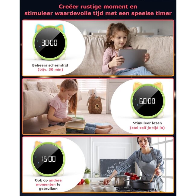 Slaaptrainer - Slaaptrainer Kinderen - Slaapwekker - Kinderwekker - Nachtlampje - Digitale Wekker