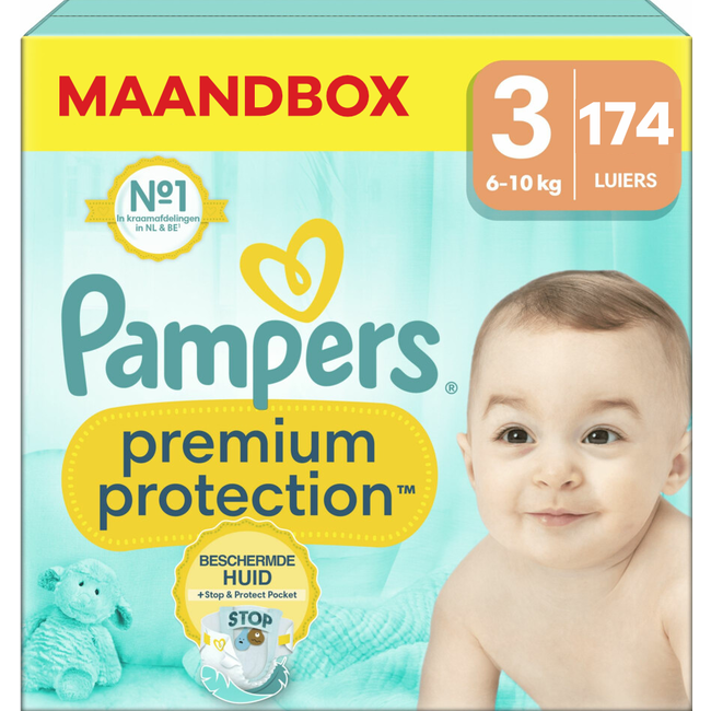 Pampers - Premium Protection - Maat 3 - Maandbox - 174 Stuks - 6-10 kg