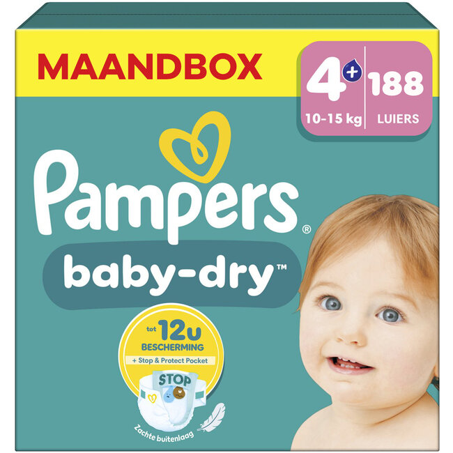Pampers Pampers - Baby Dry - Maat 4+ - Mega Pack - 188 stuks - 10/15 KG