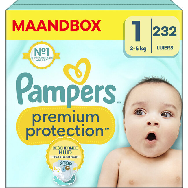 Pampers - Premium Protection - Maat 1 - Maandbox - 232 stuks - 2/5 KG