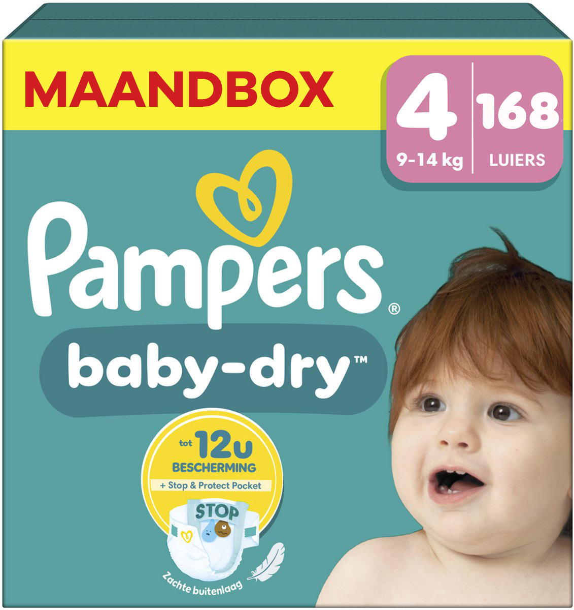 Pampers  Baby Dry - Maat 4 - Maandbox - 168 stuks - 9/14 KG