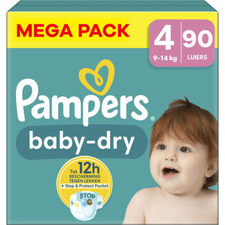 Pampers Pampers - Baby Dry - Maat 4 - Mega Pack - 90 stuks - 9/14 KG