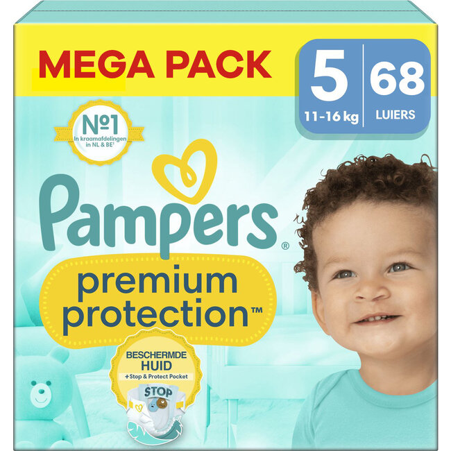 Pampers - Premium Protection - Maat 5 - Mega Pack - 68 luiers - 11/16 KG