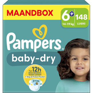 Pampers Pampers - Baby Dry - Maat 6+ - Maandbox - 148 Luiers
