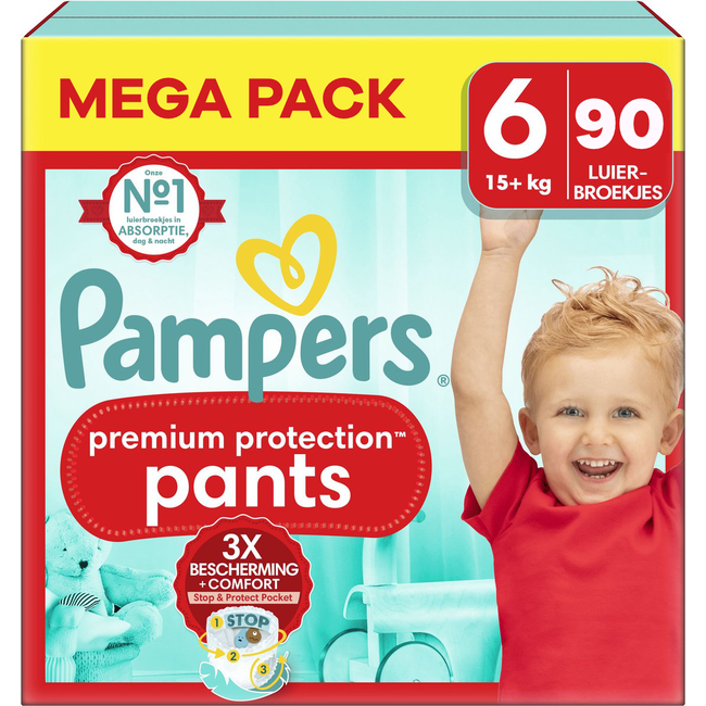 Pampers - Premium Protection Pants - Maat 6 - Mega Pack - 90 stuks - 15+ KG
