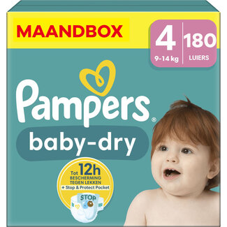 Pampers Pampers - Baby Dry - Maat 4 - Maandbox 180 stuks - 9/14 KG