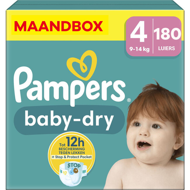 Pampers Pampers - Baby Dry - Maat 4 - Maandbox 180 stuks - 9/14 KG