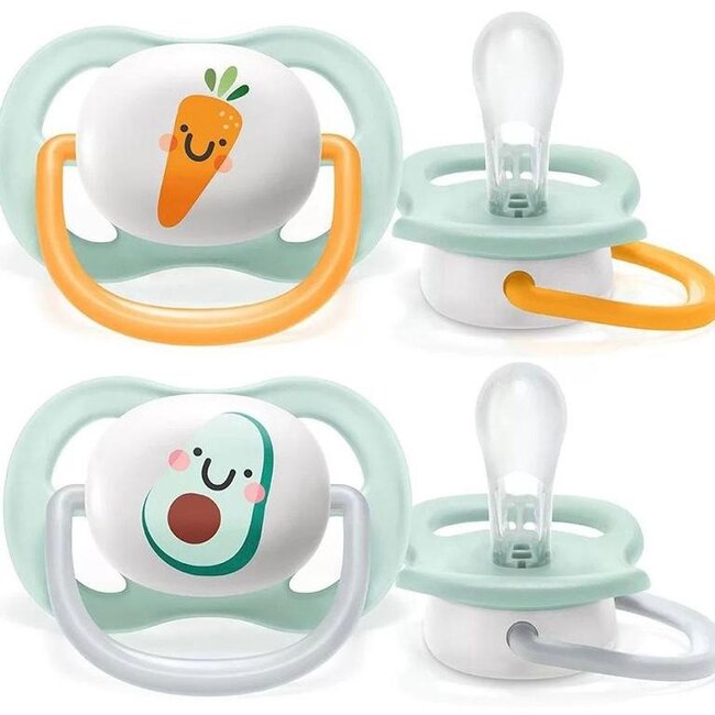 Philips Avent Philips Avent – Ultra Air Fopspeen – 0/6 maanden – 2 stuks – Carrot/Avocado