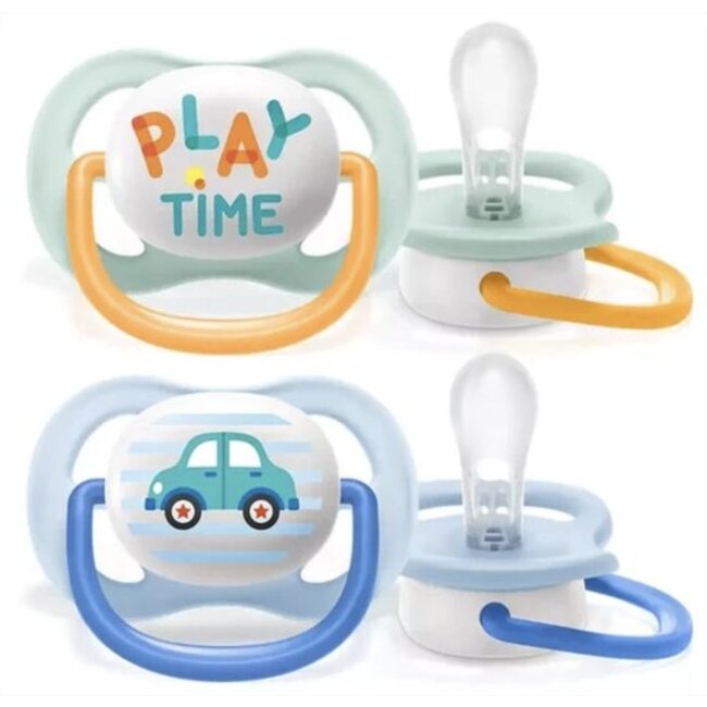 Philips Avent – Ultra Air Fopspeen – 0-6 maanden – 2 stuks – PlayTime/Auto