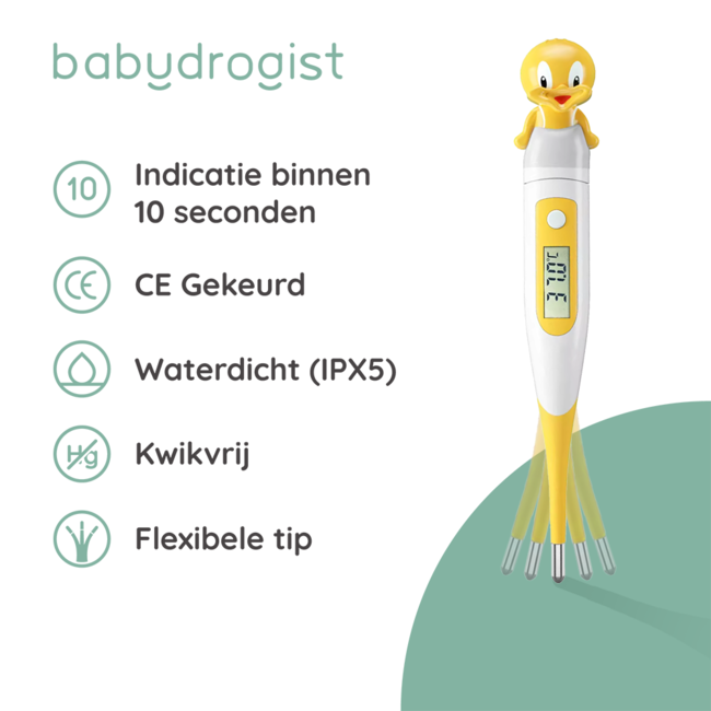Babydrogist - Digitale Baby Thermometer met Flexibele Tip - Eend