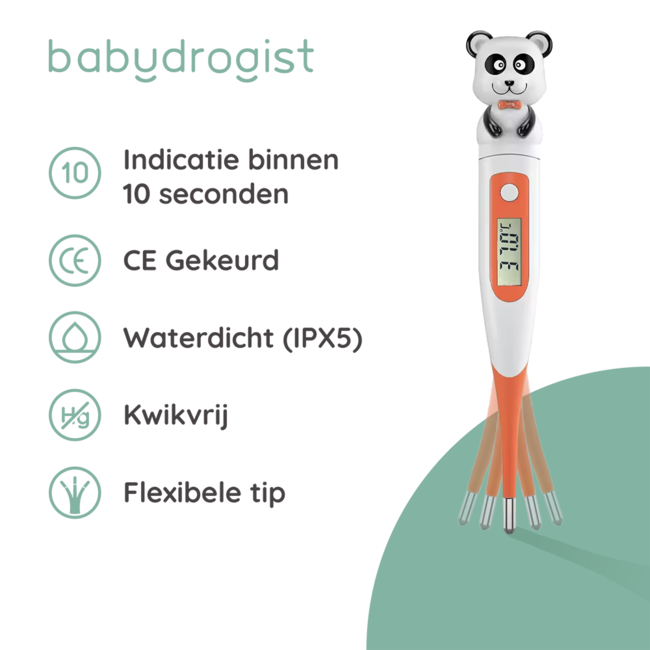 Babydrogist - Digitale Baby Thermometer met Flexibele Tip - Panda