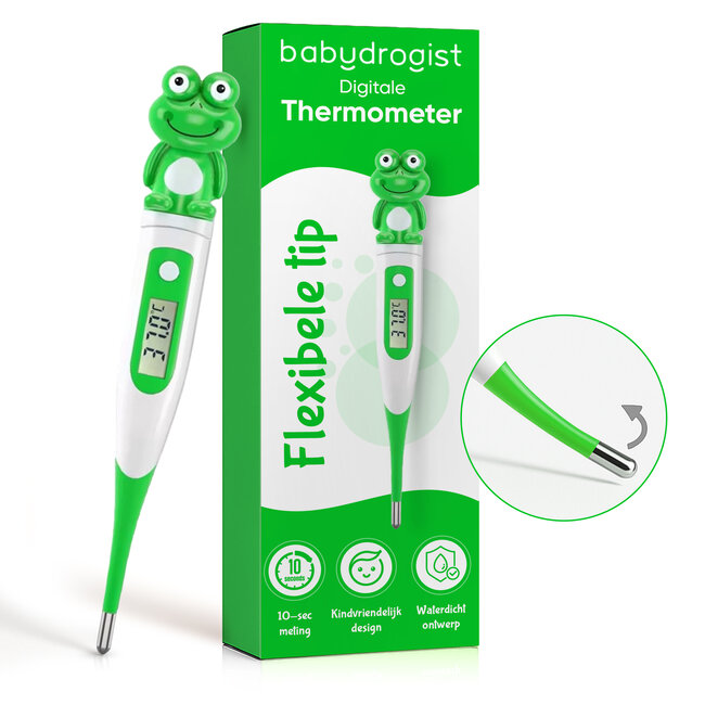 Dutsi Babydrogist - Digitale Baby Thermometer - Kikker - Flexibele Tip - Rectaal, Oksel & Oraal