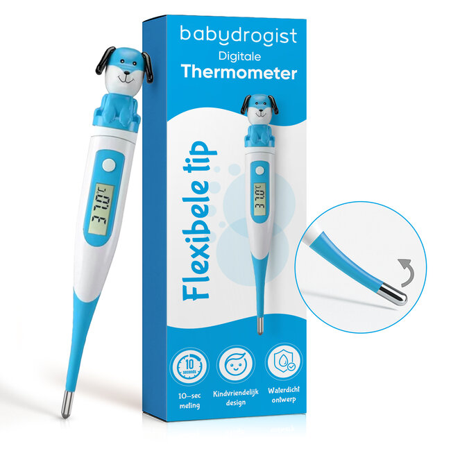 Babydrogist - Digitale Baby Thermometer - Hond - Flexibele Tip - Rectaal, Oksel & Oraal