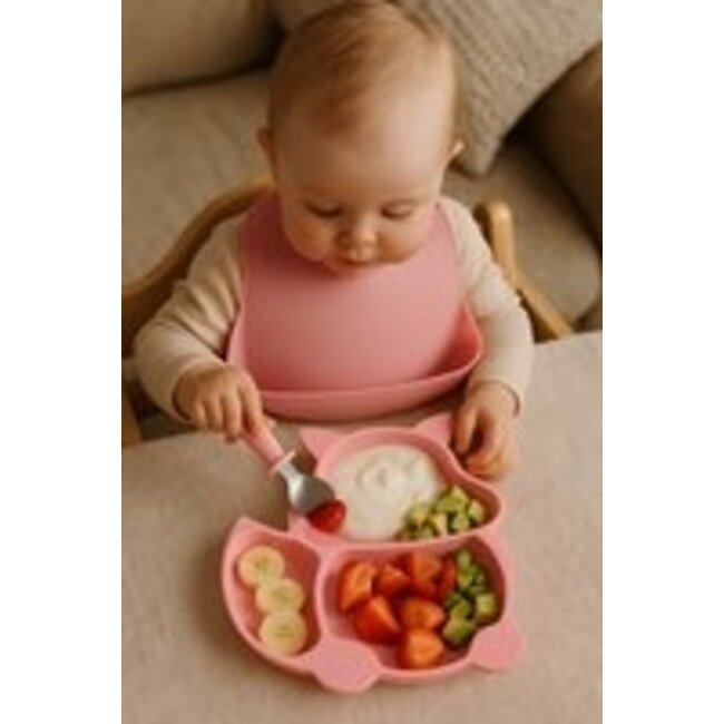 Dutsi - Siliconen Baby en Kind Bord - Zuignap Bord - Watermeloen Roze Vosje