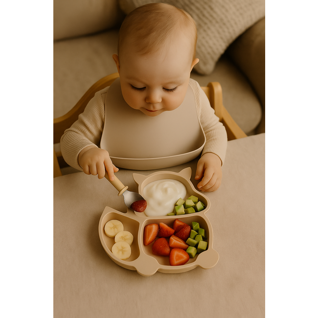 Dutsi - Siliconen - Baby & Kind Bord - Zuignap Bord - Mocha Vosje