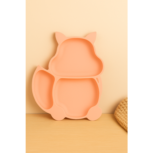 Dutsi - Siliconen Baby en Kind Bord - Zuignap Bord - Zalm Roze Vosje