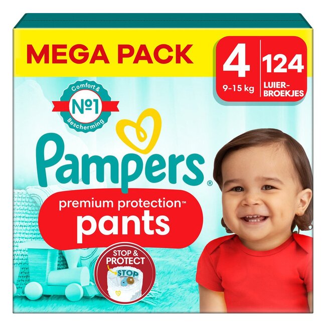 Pampers - Premium Protection Pants - Maat 4 - Mega Pack - 124 stuks - 9/15 KG