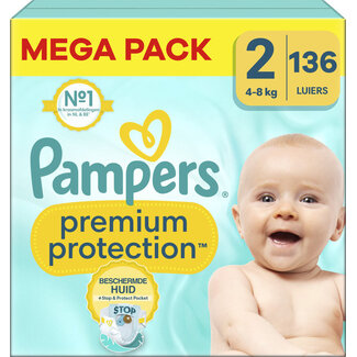 Pampers Pampers - Premium Protection - Maat 2 - Megapack - 136 Stuks - 4-8 kg