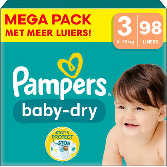 Pampers Pampers - Baby Dry - Maat 3 - Mega Pack - 98 stuks - 6/10 KG