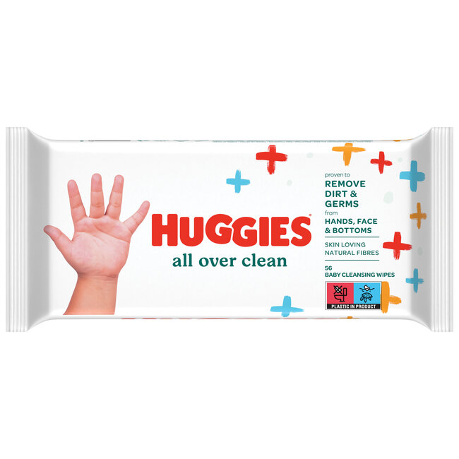 Huggies Huggies – Billendoekjes All Over Clean – 1x56 stuks – Voor Billen, Handjes & Gezicht