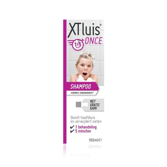 XT luis XT Luis – Once Shampoo – 100 ml – 1x5 Min Behandeling – Inclusief Kam – Tegen Hoofdluis & Neten