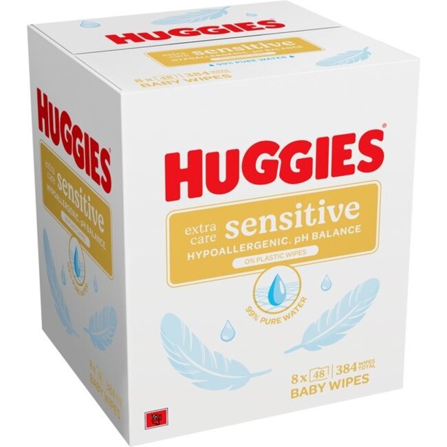 Huggies - Extra Care Sensitive - Billendoekjes - 384 babydoekjes - 8 x 48