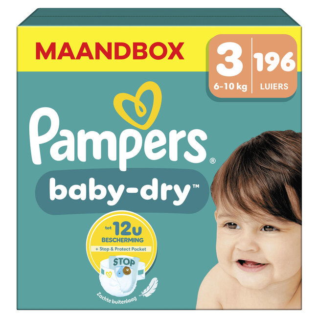 Pampers Pampers - Baby Dry - Maat 3 - Maandbox - 196 stuks - 6/10KG