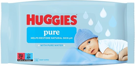 Huggies - Pure - Billendoekjes - 56 babydoekjes - 1 x 56