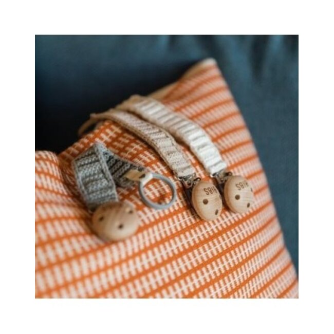 BiBS - Fopspeenkoord - Knitted - Ivory - 0+ maanden