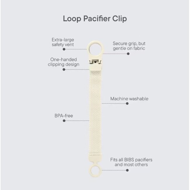 BIBS – Clip Loop - Fopspeenkoord – Dusty Blue – 0+ maanden