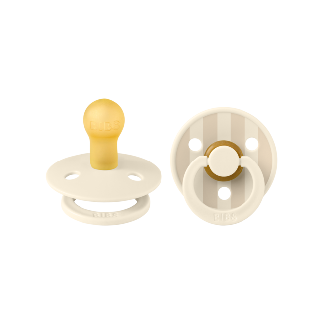 BIBS – Studio Collection - Fopspeen - Rond – Ivory/Vanilla – Maat 1 – 2 Stuks
