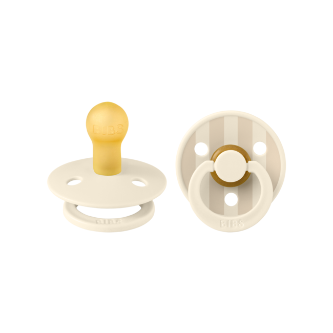 BIBS – Studio Collection - Fopspeen - Rond – Ivory/Vanilla – Maat 2 – 2 Stuks