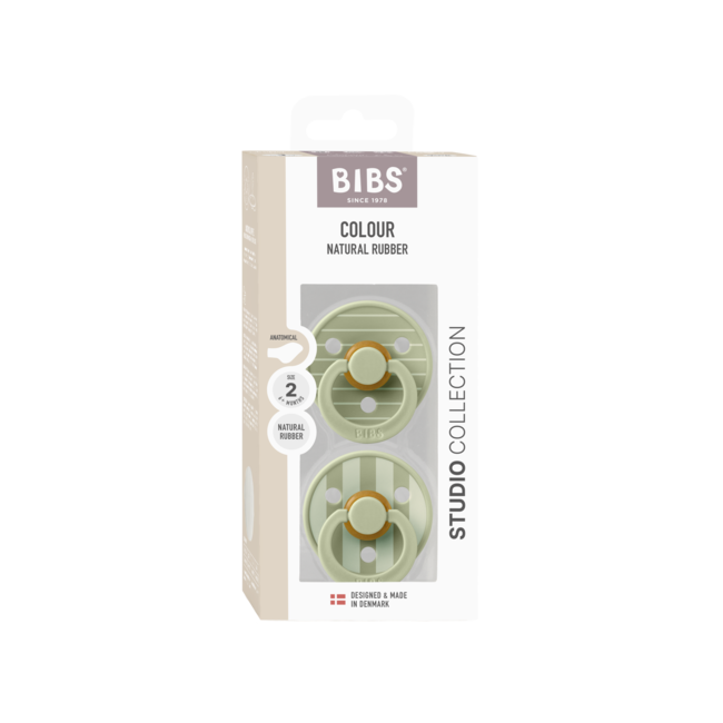 BIBS – Studio Collection - Fopspeen - Anatomisch – Sage Mix – Maat 2 – 2 Stuks