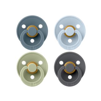 Bibs BIBS – Fopspenen - Colour – 4 Pack – Rond - Petrol/Sage/Baby Blue/Iron – Maat 1