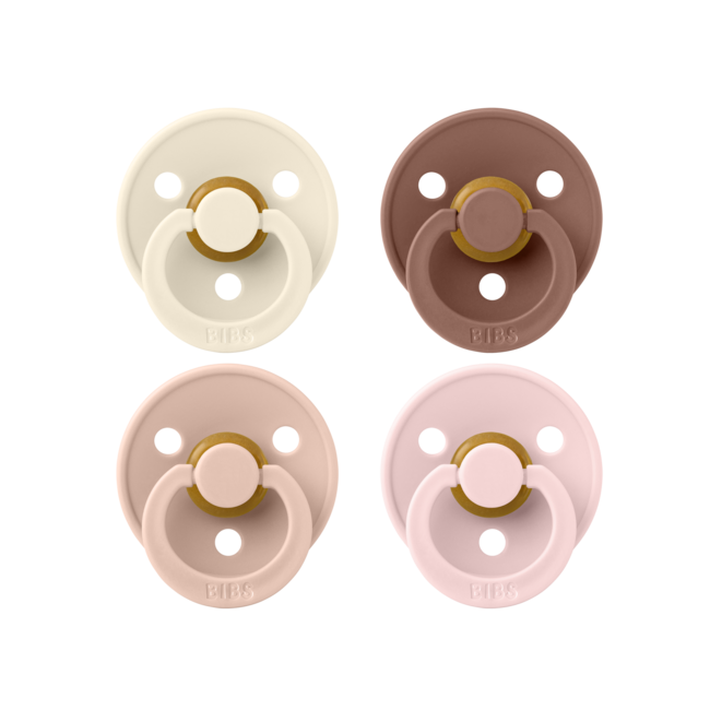 Bibs BIBS – Fopspenen - Colour – 4 Pack – Rond - Ivory/Blush/Woodchuck/Blossom – Maat 2