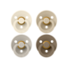 Bibs BIBS – Fopspenen - Colour – 4 Pack – Rond - Ivory/Sand/Vanilla/Dark Oak – Maat 2