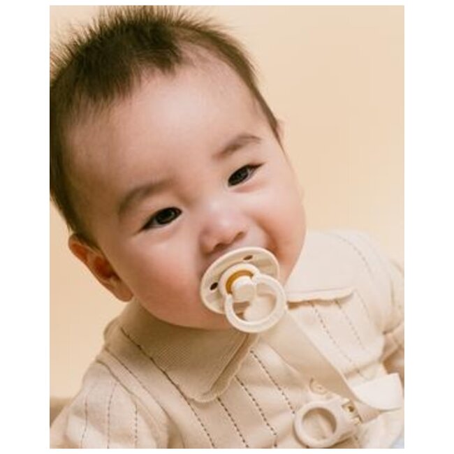 BIBS – Pacifier & Clip Gift Set – Blush - Rond – 2 Fopspenen + Fopspeenkoord – Maat 1
