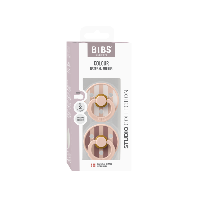 BIBS – Studio Collection - Fopspeen - Rond – Blush Mix – Maat 2 – 2 Stuks