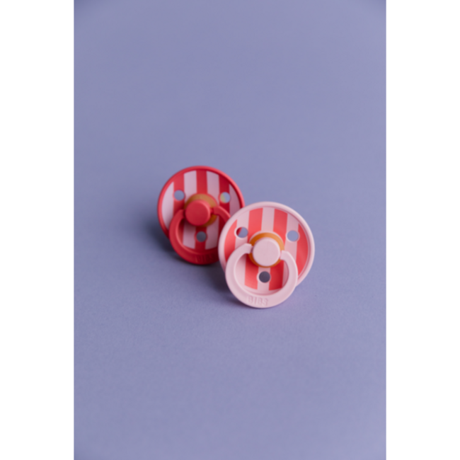 BIBS – Studio Collection - Fopspeen - Rond – Baby Pink/Coral Mix – Maat 1 – 2 Stuks