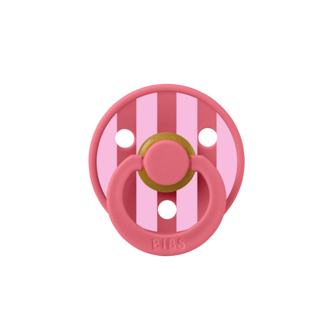 BIBS – Studio Collection - Fopspeen - Rond – Baby Pink/Coral Mix – Maat 1 – 2 Stuks
