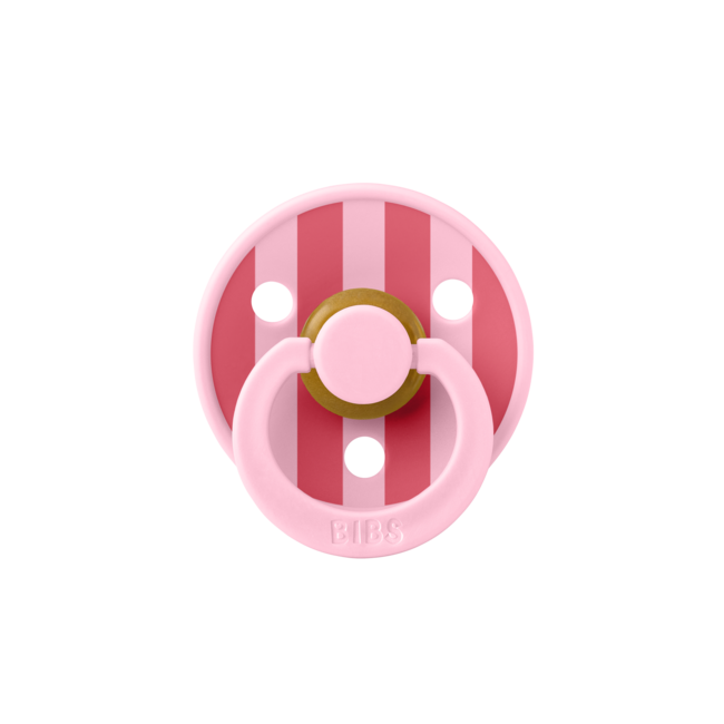 BIBS – Studio Collection - Fopspeen - Rond – Baby Pink/Coral Mix – Maat 1 – 2 Stuks