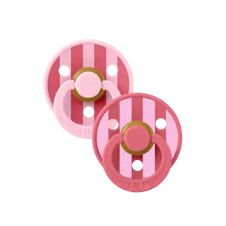 Bibs BIBS – Studio Collection - Fopspeen - Rond – Baby Pink/Coral Mix – Maat 2 – 2 Stuks