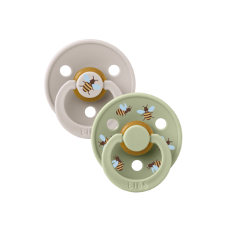 Bibs BIBS – Studio Collection - Fopspeen - Rond – Bumblebee/Mushroom  – Maat 2 – 2 Stuks