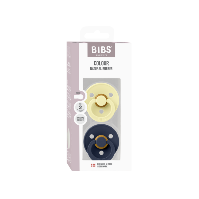 BIBS - Colour Fopspeen - Rond - Maat 2 - Luna/Deep Space - 2 Stuks