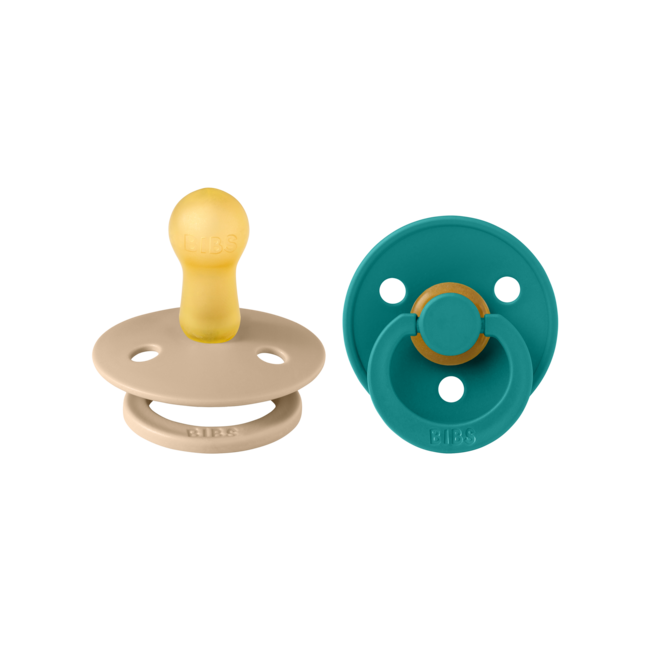 BIBS - Colour Fopspeen - Rond - Maat 1 - Taupe/Scuba - 2 Stuks