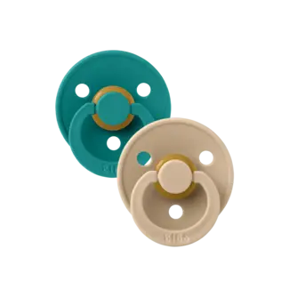 Bibs BIBS - Colour Fopspeen - Rond - Maat 2 - Taupe/Scuba - 2 Stuks