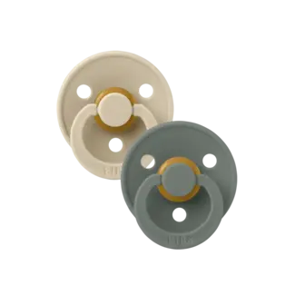 Bibs BIBS - Colour Fopspeen - Rond - Maat 1 - Vanilla/Pine - 2 Stuks